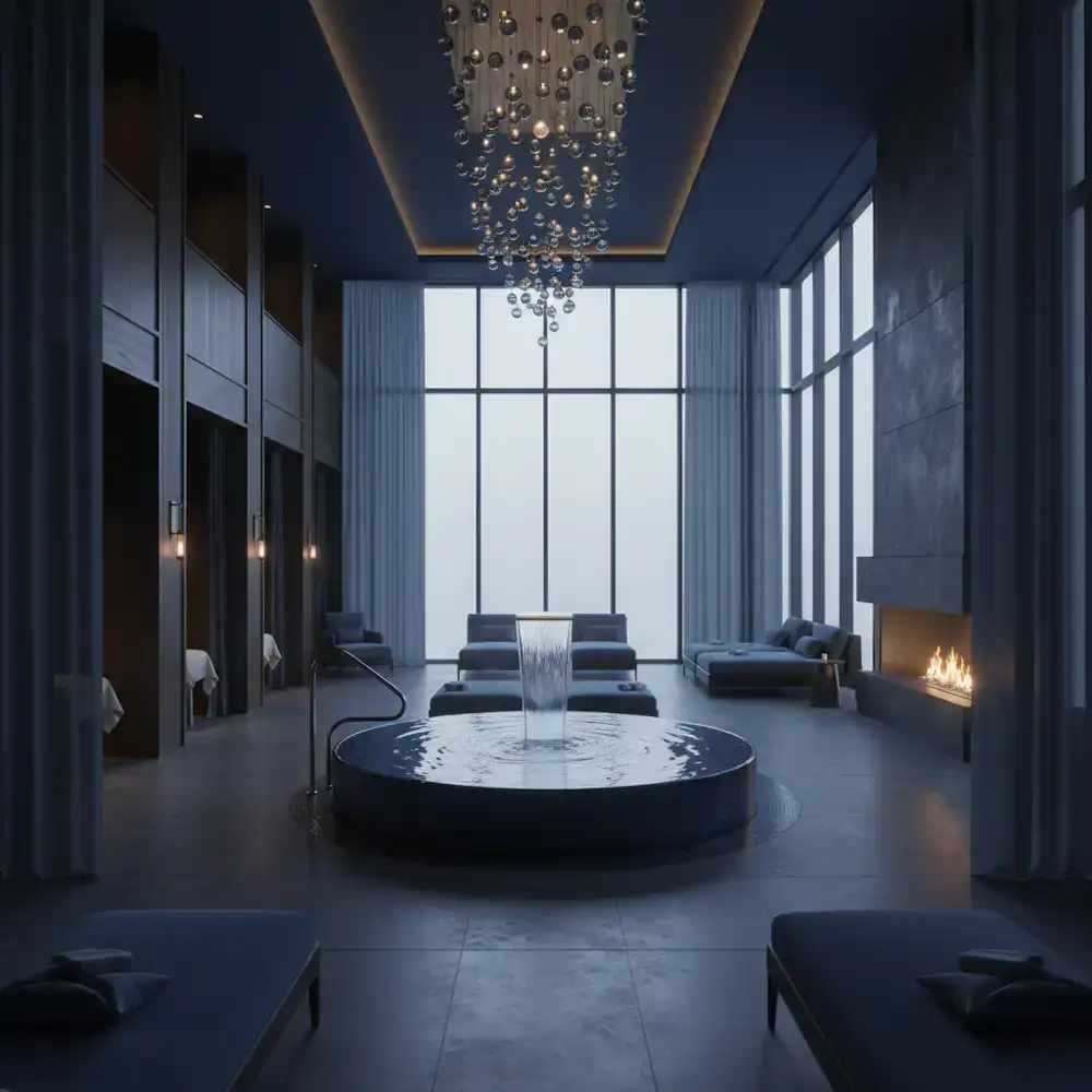 High-end hotel spa and wellness facility interior